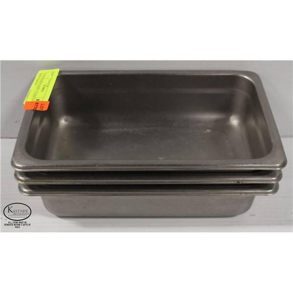 3 STAINLESS STEEL 1/3 SIZE 2.5" DEEP INSERTS
