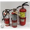 Image 1 : LOT OF 3 ASSORTED ABC FIRE EXTINGUISHERS.