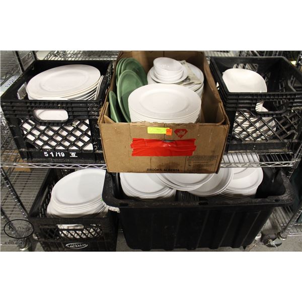 2 SHELVES OF ASSORTED PORCELAIN DISHWARE