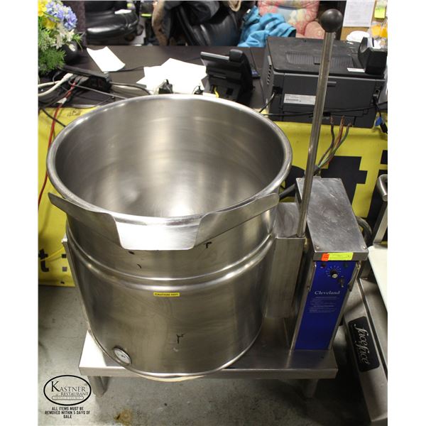 CLEVELAND 20 GALLON ELECTRIC TILTING STEAM KETTLE *TESTED / WORKS WELL.