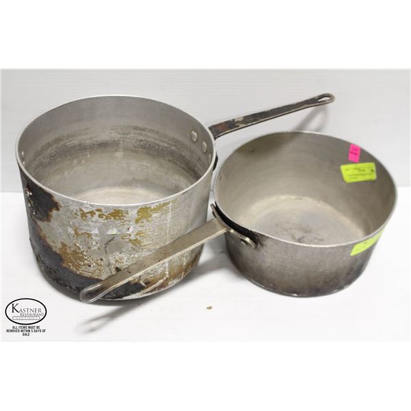 PAIR OF MED STOCK POT 10" DIAMETER