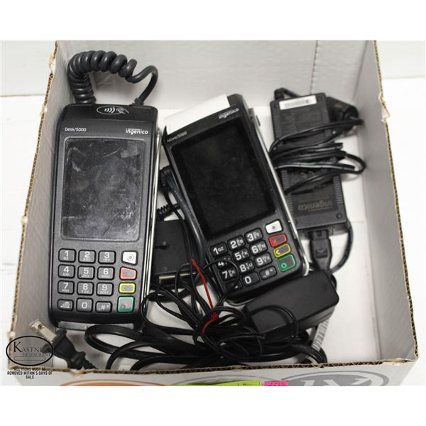 BOX WITH TWO INGENICO CARD READERS INCL.