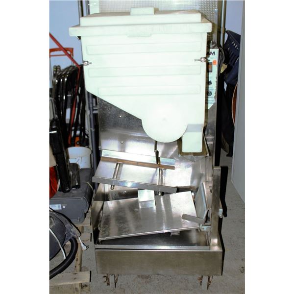 COMMERCIAL FRENCH FRY PORTION DISPENSER ON CASTERS