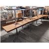 Image 1 : LARGE LOT OF NINE DINING TABLES W/ BASES