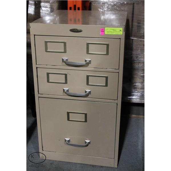 COLE-STEEL 3 DRAWER METAL FILING CABINET