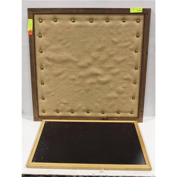 17" X 23" BLACKBOARD & 27" X 27" PINBOARD
