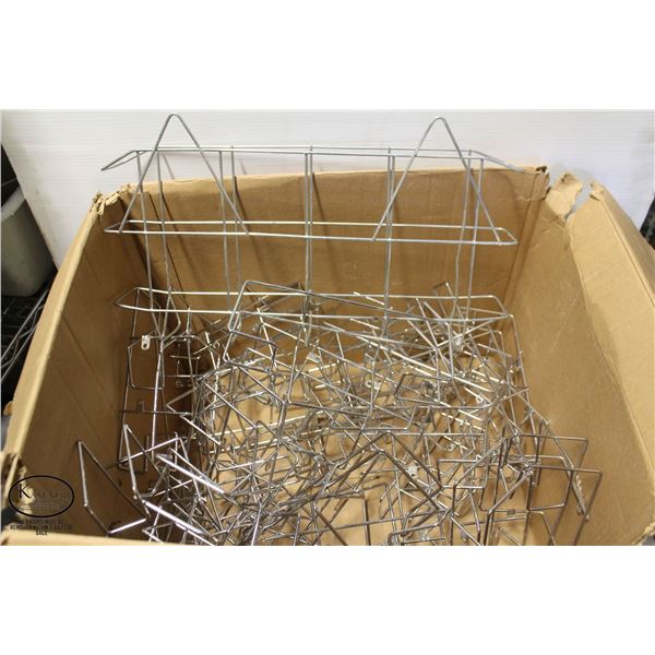 LARGE BOX OF STAINLESS STEEL CADDIES