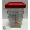 Image 1 : THREE CAMBRO 8QT DRY INGREDIENT BINS W/ 3 LIDS