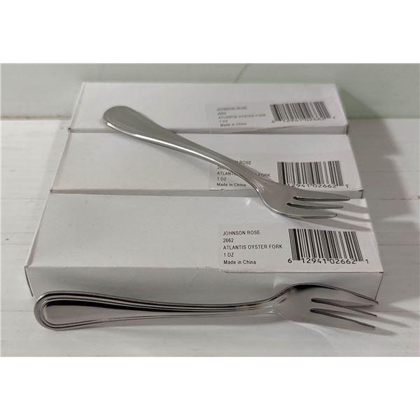 LOT OF 36 NEW JOHNSON ROSE ATLANTIS OYSTER FORKS