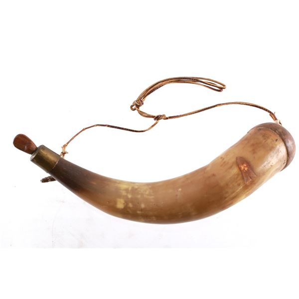 19th C. Pueblo Indians Engraved Powder Horn