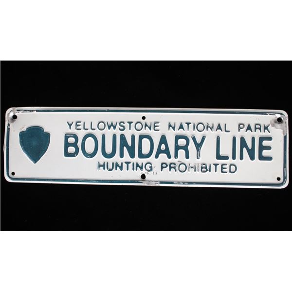 Yellowstone National Park Boundary Line Sign