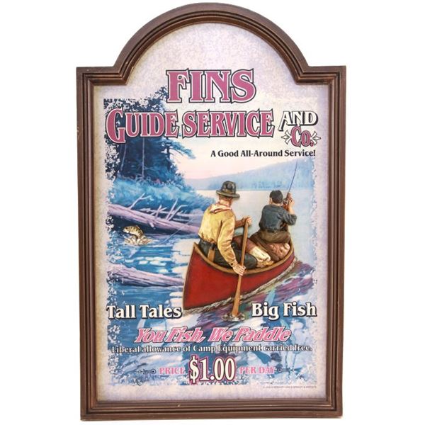 Fins Guide Service and Co. 3D Advertising Sign