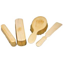 Ivory Vanity Set, three brushes and a shoehorn