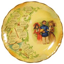 1912 Calendar Plate with sports theme
