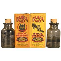 Two Bottles of Black Cat Shoe Dressing