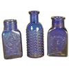 Image 1 : Lot of Three Cobalt Blue Poison Bottles