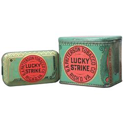 Two Lucky Strike Cigarette Tins