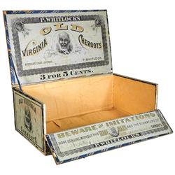 Old Virginia Cheroots Store Display Cigar Box