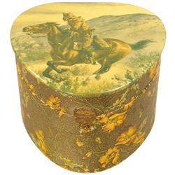 Celluloid Collar Box with Pony Express Scene 
