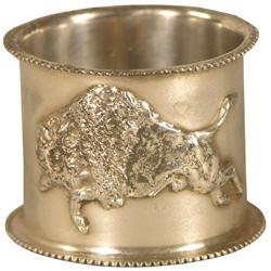Silver Plated Napkin Ring, embossed with Buffalo