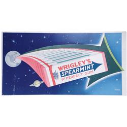 Wrigley's Spearmint Gum Trolley Car Cardboard Sign