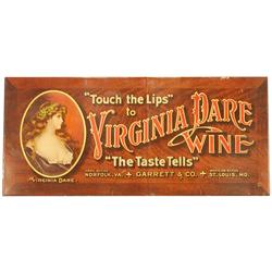 Virginia Dare Wine  Tin over Cardboard Sign