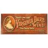 Image 1 : Virginia Dare Wine  Tin over Cardboard Sign