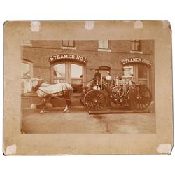 Early photograph of Firehouse Steamer Pump