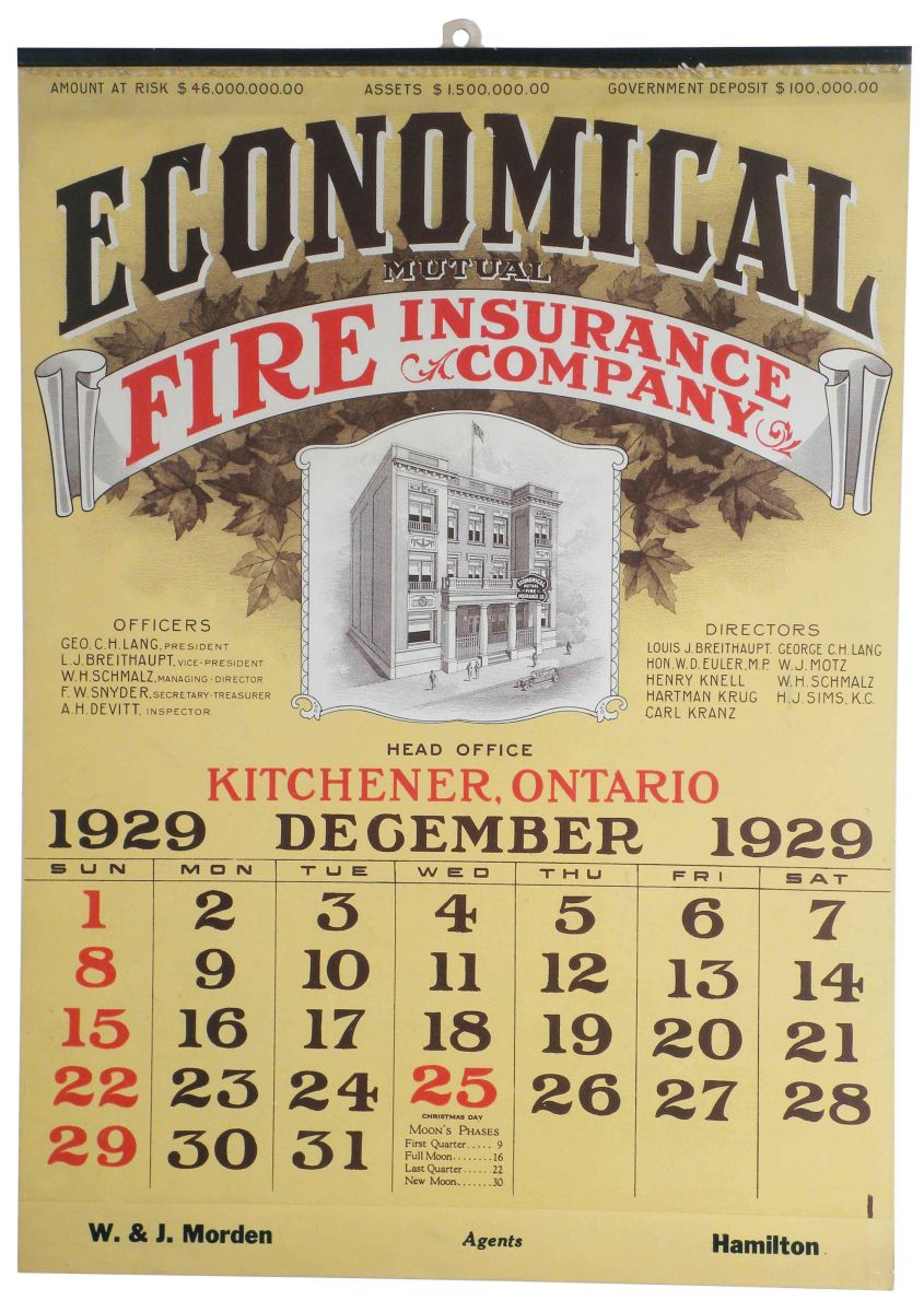 1929 Calendar For The Economical Fire Insurance 1929-calendar-for-the-economical-fire-insurance