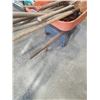 Image 8 : METAL WHEELBARROW, GARDEN TOOLS AND SAW BLADES