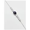 Image 2 : NEW STERLING SILVER 7.6MM X 6MM NATURAL SAPPHIRE (1.28CTS) & CZ BRACELET, W/A $860.00, SAPPHIRE IS T