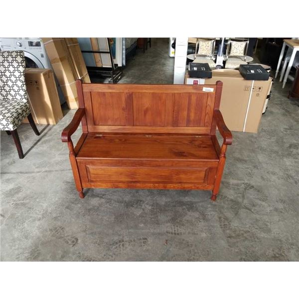 PINE BENCH WITH STORAGE