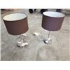 Image 1 : PAIR OF MODERN BRUSHED METAL TABLE LAMPS