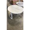 Image 2 : 3 PIECE ROUND METAL COFFEE TABLE SET - METAL WITH STONE LOOK TOP