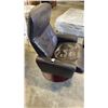 Image 3 : HJELLEGJERDE LEATHER SWIVEL RECLINING ARMCHAIR WITH FOOTSTOOL