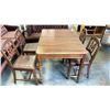 Image 1 : VINTAGE WOOD DINING TABLE WITH 4 CHAIRS