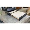 Image 2 : VINTAGE BALCK LEATHER CONVERTIBLE SOFA BED