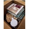 Image 2 : BOX OF CUTLERY, TABEL CLOTHS AND CURTAIN