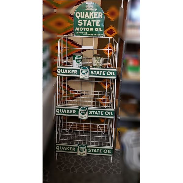 Vintage Quaker State Motor Oil Rack Original