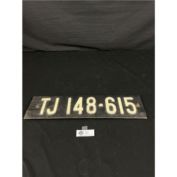 Vintage European License Plate