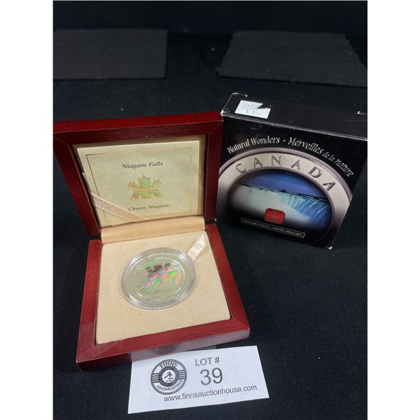 1 Ounce Silver Canadian Mint Niagra Falls Coin In Original Box