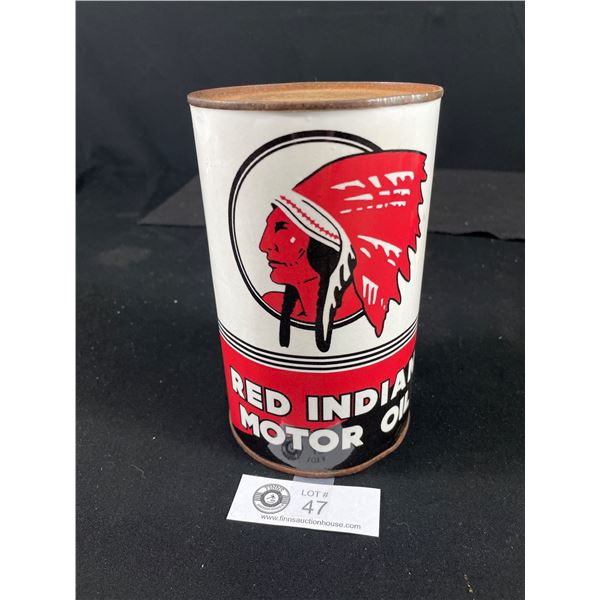 Reproduction Red Indian Motor Oil Tin- Full