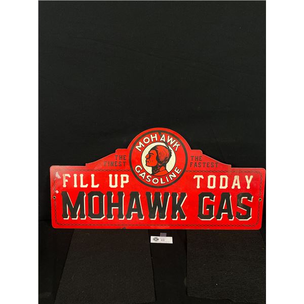 Fantasy Mohawk Gasoline Tin Sign 26"x 13"