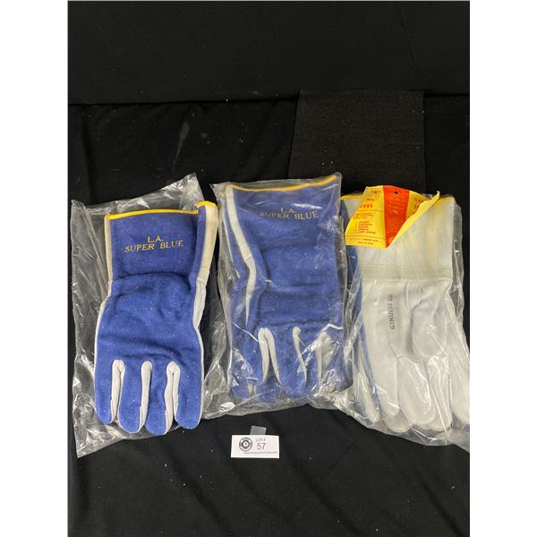 3 Brand new Pairs of LA Super Blue Welding Gloves