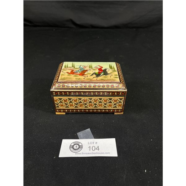 Very Nice Decorative Inlade box w/Brooches