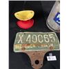 Image 2 : Misc Collectable Lot Old License Plate, Anti Freeze Can etc