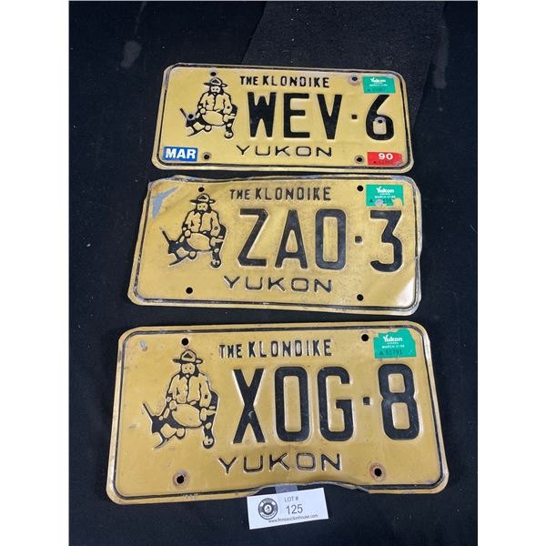 Lot of 3 Vintage Yukon License Plates