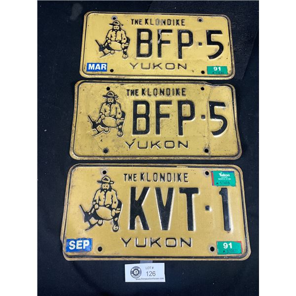 Pair of Vintage Yukon License Plates plus 1 extra