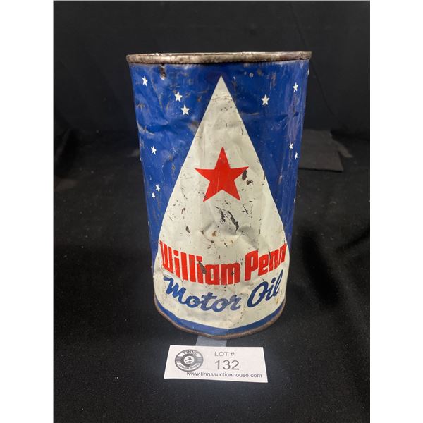 Vintage William Penn Motor Oil Tin, Empty