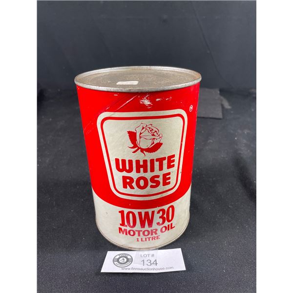 Full Vintage White Rose 1 LT Composite Oil Can